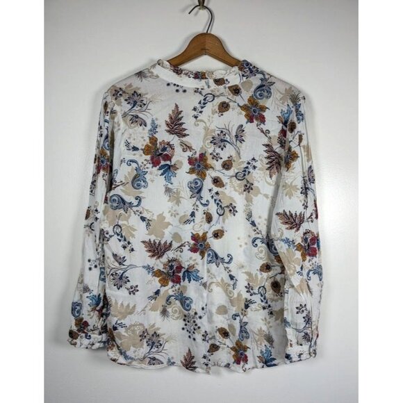 St Johns Bay Top Women XL Paisley Floral Boho Peasant Cottagecore Ruffle Casual - Picture 2 of 7